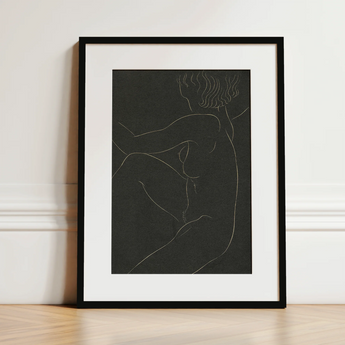 Female Nude Seated - Eric Gill Art Print / Canvas, 12x18’’ / 31x46cm / Black Frame / Matboard, Posters Prints & Visual Artwork, Toby Leon
