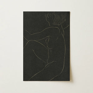 Female Nude Seated - Eric Gill Art Print / Canvas, 12x18’’ / 31x46cm / Unframed / no Border, Posters Prints & Visual Artwork, Toby Leon