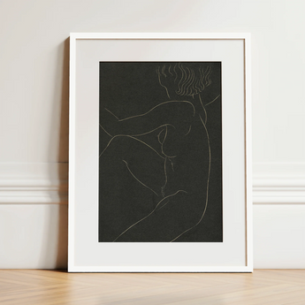 Female Nude Seated - Eric Gill Art Print / Canvas, 12x18’’ / 31x46cm / White Frame / Matboard, Posters Prints & Visual Artwork, Toby Leon