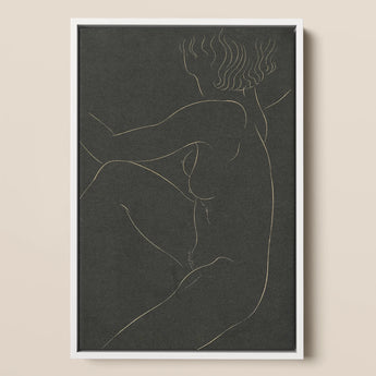 Female Nude Seated - Eric Gill Art Print / Canvas, 12x18’’ / 31x46cm / White Frame, Posters Prints & Visual Artwork, Toby Leon