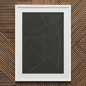 Female Nude Seated - Eric Gill Art Print / Canvas, 20x30’’ / 51x76cm / White Frame / Matboard, Posters Prints & Visual Artwork, Toby Leon