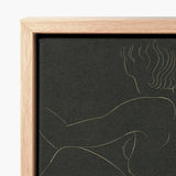Female Nude Seated - Eric Gill Art Print / Canvas Minimalist Black Artwork Delicate White Line Pigotts Workshop Two, Years, Woman Emerges,
