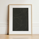 Female Nude Seated - Eric Gill Art Print / Canvas Minimalist Line Art Print Nude Figure Profile Framed Pigotts Workshop Two, Two Years,