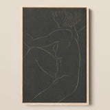 Female Nude Seated - Eric Gill Art Print / Canvas Minimalist Line Nude Figure Profile Rendered Delicate White Pigotts Workshop Two, Two