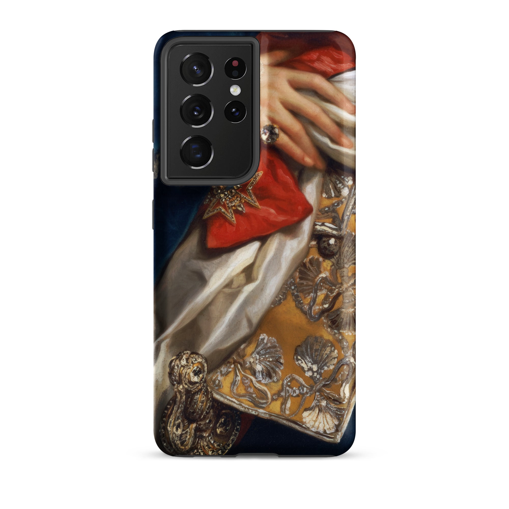Ferdinand Iv Anton Raphael Mengs Samsung Case, Galaxy S21 Ultra / Matte, Black Smartphone Case Classical Painting Person Elaborate Gold