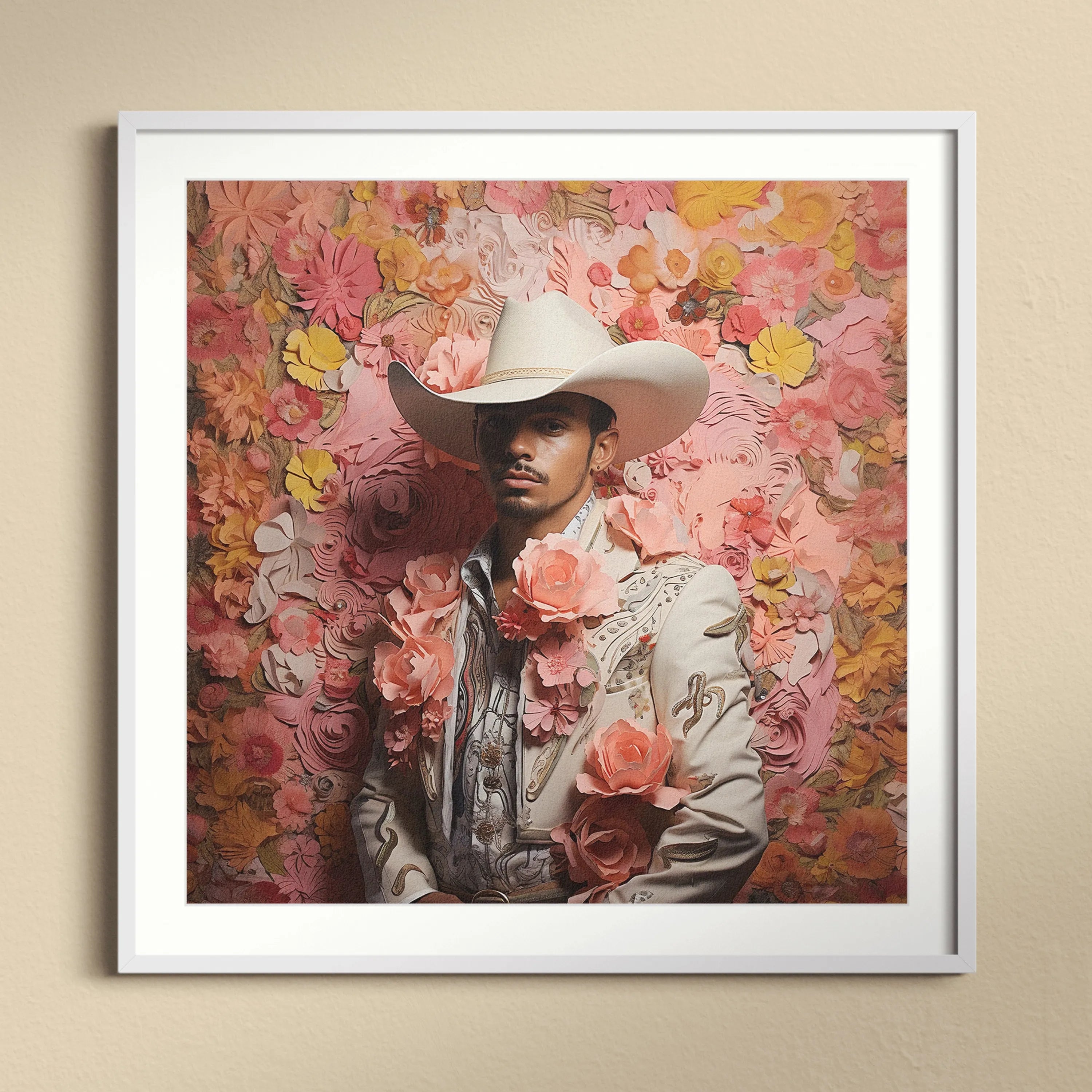 Fernando - Gay Mexican Cowboy Art Print - Vaquero Queerart - 20’x20’ - Posters Prints & Visual Artwork - Aesthetic Art