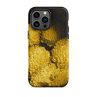 Field of Dreams Chrysanthemums Iphone Case, 14 Pro Max / Matte, Black Iphone Case Yellow Floral Design