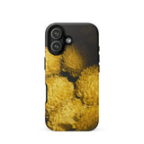 Field of Dreams - Chrysanthemums Iphone Case 17 / Matte Yellow Floral Phone Case Black Background Textured Design Hoi An’s Splendor,