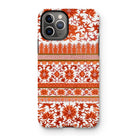 Fiery Chinoiserie Florals - Owen Jones Iphone Case, 11 Pro / Matte, Decorative Iphone Case Orange White Floral Pattern