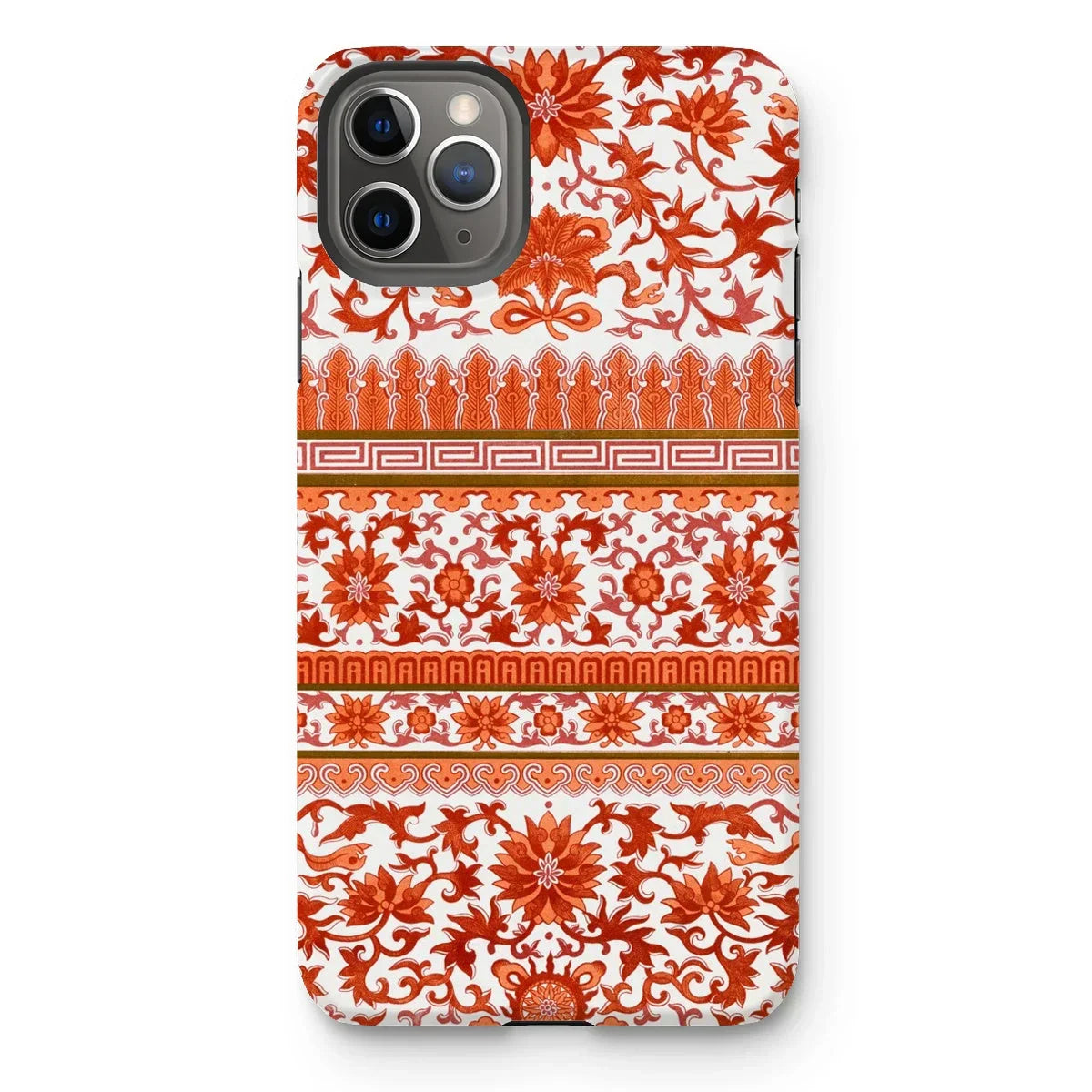 Fiery Chinoiserie Florals - Owen Jones Iphone Case, 11 Pro Max / Matte, Decorative Iphone Case Intricate Red White Floral Pattern