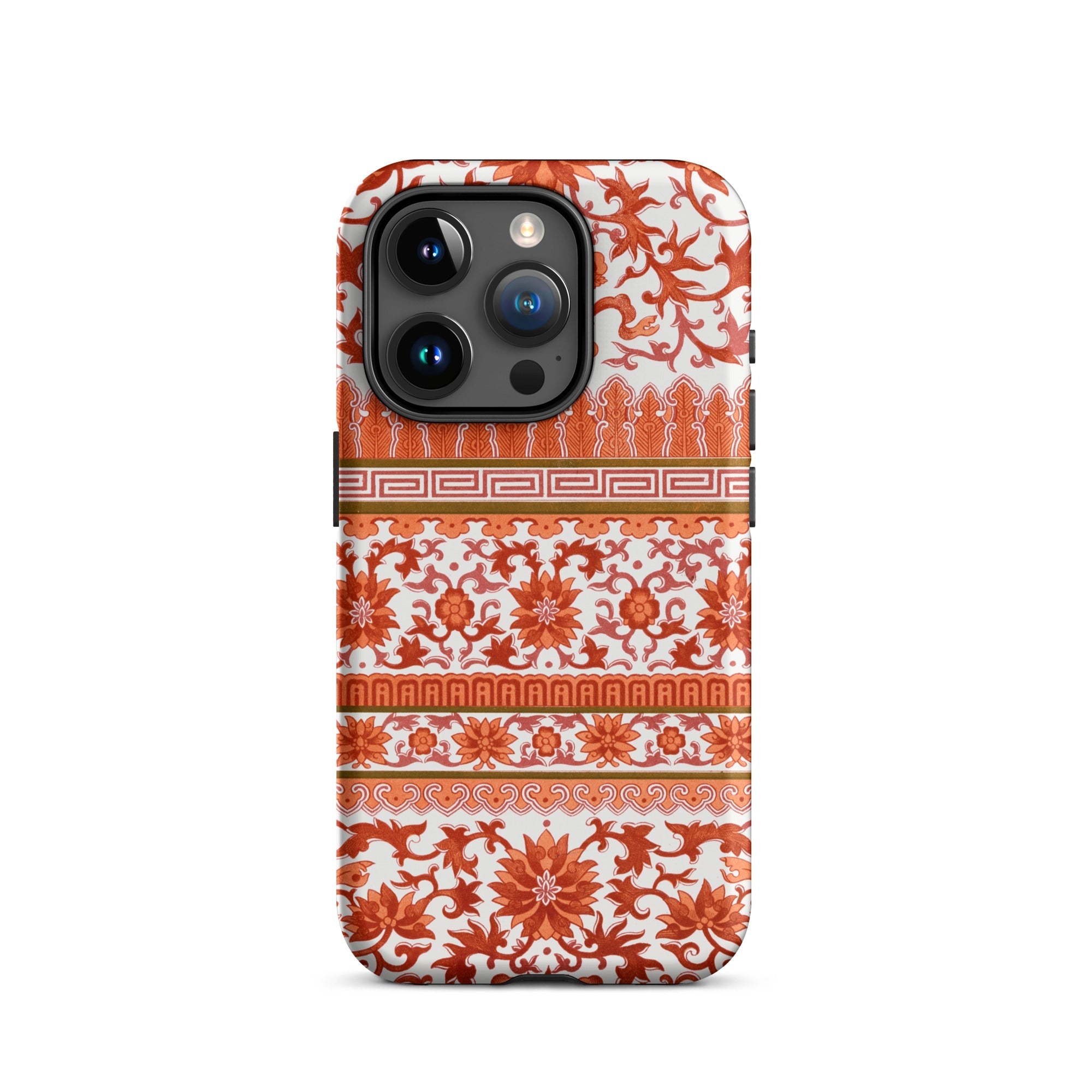 Fiery Chinoiserie Florals - Owen Jones Iphone Case, 15 Pro / Matte, Floral Patterned Phone Case
