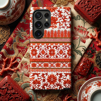Fiery Chinoiserie Florals - Owen Jones Phone Case, Mobile Cases, Toby Leon