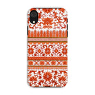 Fiery Chinoiserie Florals - Owen Jones Iphone Case, Xr / Matte, Decorative Phone Case Intricate Orange White Floral Pattern