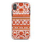 Fiery Chinoiserie Florals - Owen Jones Iphone Case, Xs / Matte, Decorative Phone Case Intricate Red White Floral Pattern