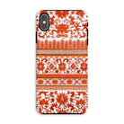Fiery Chinoiserie Florals - Owen Jones Iphone Case, Xs Max / Matte, Decorative Phone Case Intricate Red White Floral Pattern