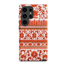 Fiery Chinoiserie Florals Owen Jones Samsung Case, Galaxy S24 Ultra / Matte, Smartphone Decorative Red White Patterned Case