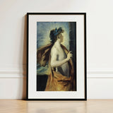 Figure of Apollo from ?The Forge Vulcan’ - John Singer Sargent Art Print / Canvas Black-framed Classical Painting Dark Hair, Incandescent C