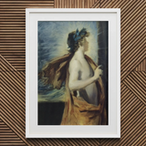 Figure of Apollo from ?The Forge Vulcan’ - John Singer Sargent Art Print / Canvas Framed Artwork Laurel Wreath Draped Cloth, Incandescent C