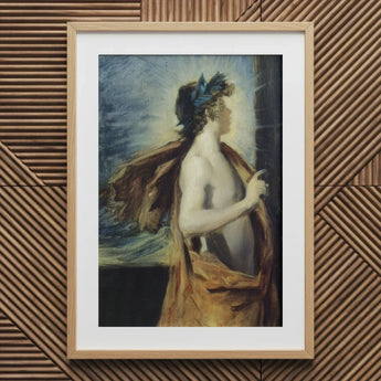 Figure of Apollo from ?The Forge Vulcan’ - John Singer Sargent Art Print / Canvas Framed Oil Painting Classical Laurel Wreath, Incandescent C