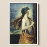 Figure of Apollo from ?The Forge Vulcan’ - John Singer Sargent Art Print / Canvas Framed Painting Classical Dark Hair Adorned Blue,