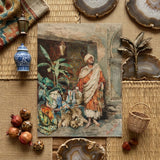 Figure of a Moor - Carlo Ascenzi Art Print / Canvas Vintage-style Printed Artwork Man Traditional Attire Lush Plants Carlo Ascenzi Art,