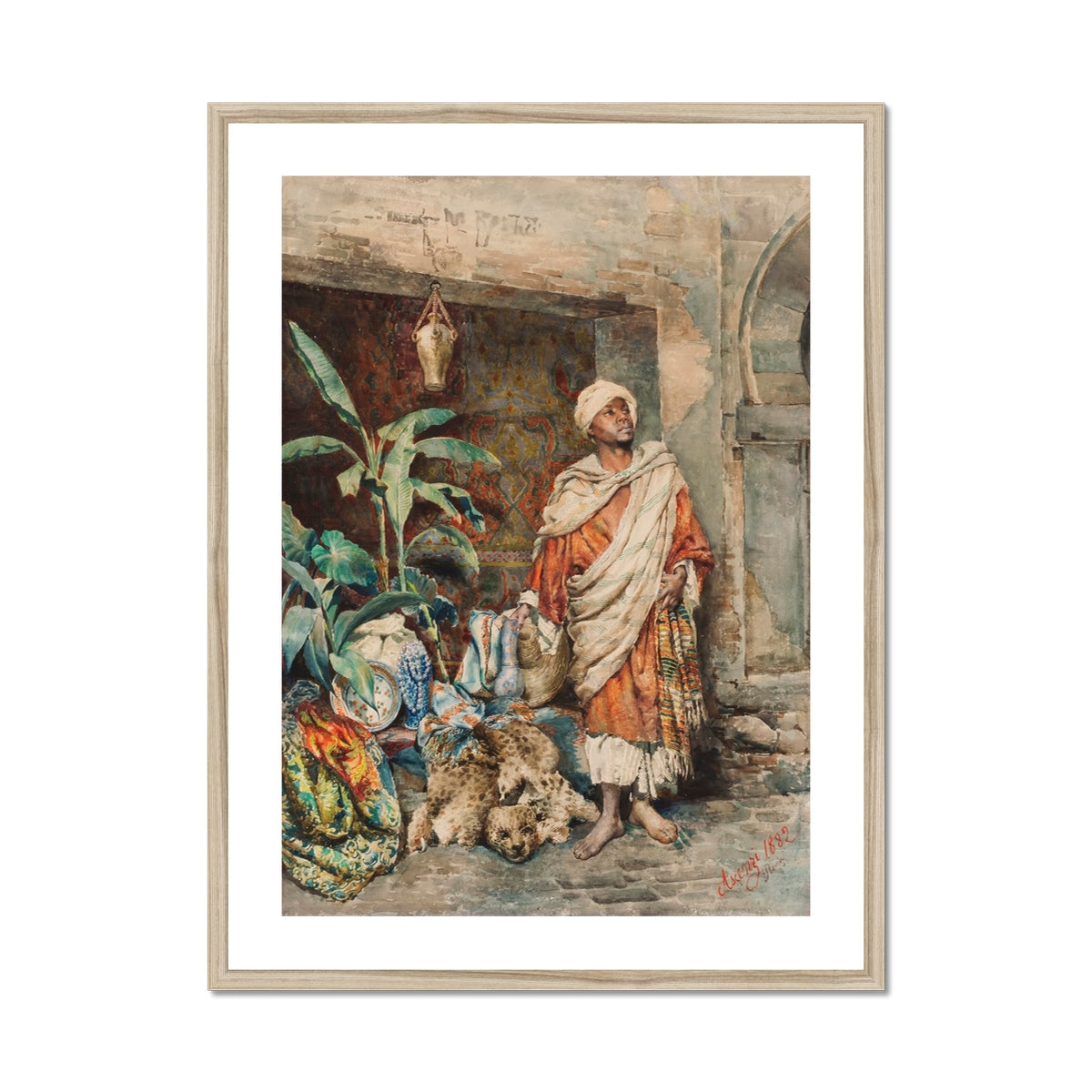 Figure of a Moor Carlo Ascenzi Art Print, Framed Watercolor Painting