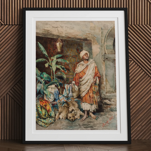Figure of a Moor - Carlo Ascenzi Art Print, Framed Watercolor Painting