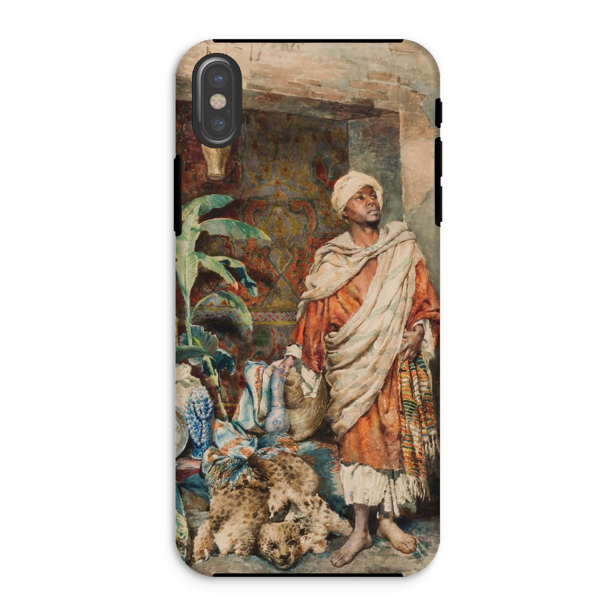 Figure of a Moor Carlo Ascenzi Iphone Case, Xs / Matte, Phone Case Classical Artwork Figure White Orange Robes