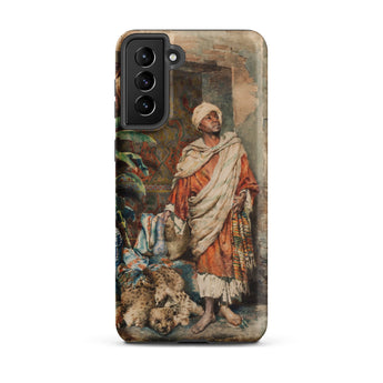 Figure of a Moor - Carlo Ascenzi Samsung Case, Galaxy S21 Plus / Matte, Phone Case Painting Man Traditional Attire Two Leopard