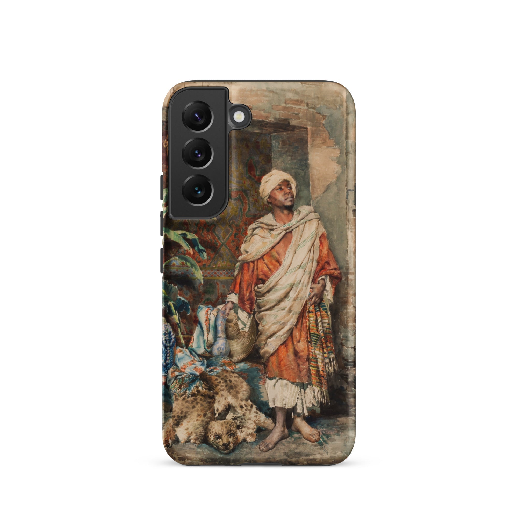 Figure of a Moor - Carlo Ascenzi Samsung Case, Galaxy S22 / Matte, Smartphone Case Orientalist Painting Man Traditional Attire Leopard