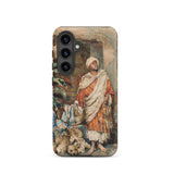 Figure of a Moor - Carlo Ascenzi Samsung Case, Galaxy S24 / Matte, Black Smartphone Case Orientalist Painting Man Cheetah Cubs