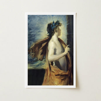 Figure of Apollo from ?The Forge Vulcan’ - John Singer Sargent Art Print / Canvas Framed Classical Painting Dark Curly Hair, Incandescent C