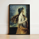 Figure of Apollo from ?The Forge Vulcan’ - John Singer Sargent Art Print / Canvas Black-framed Classical Painting Dark Hair, Incandescent C