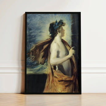 Figure of Apollo from ?The Forge Vulcan’ - John Singer Sargent Art Print / Canvas Black-framed Classical Painting Dark Hair, Incandescent C