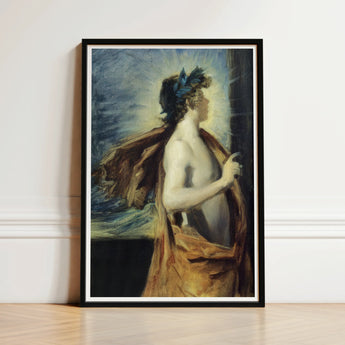 Figure of Apollo from ?The Forge Vulcan’ - John Singer Sargent Art Print / Canvas Black-framed Classical Painting Muscular Golden,