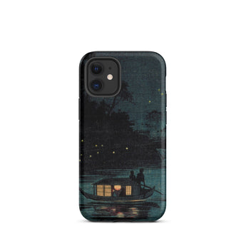 Fireflies at Ochanomizu - Kobayashi Kiyochika Iphone Case, 12 Mini / Matte, Phone Case Boat Scene