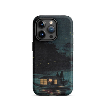 Fireflies at Ochanomizu - Kobayashi Kiyochika Iphone Case, 15 Pro / Matte, Iphone Case Boat Scene