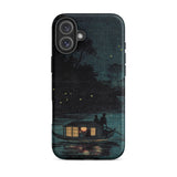 Fireflies at Ochanomizu - Kobayashi Kiyochika Iphone Case, 16 Plus / Matte, Phone Case Boat Scene