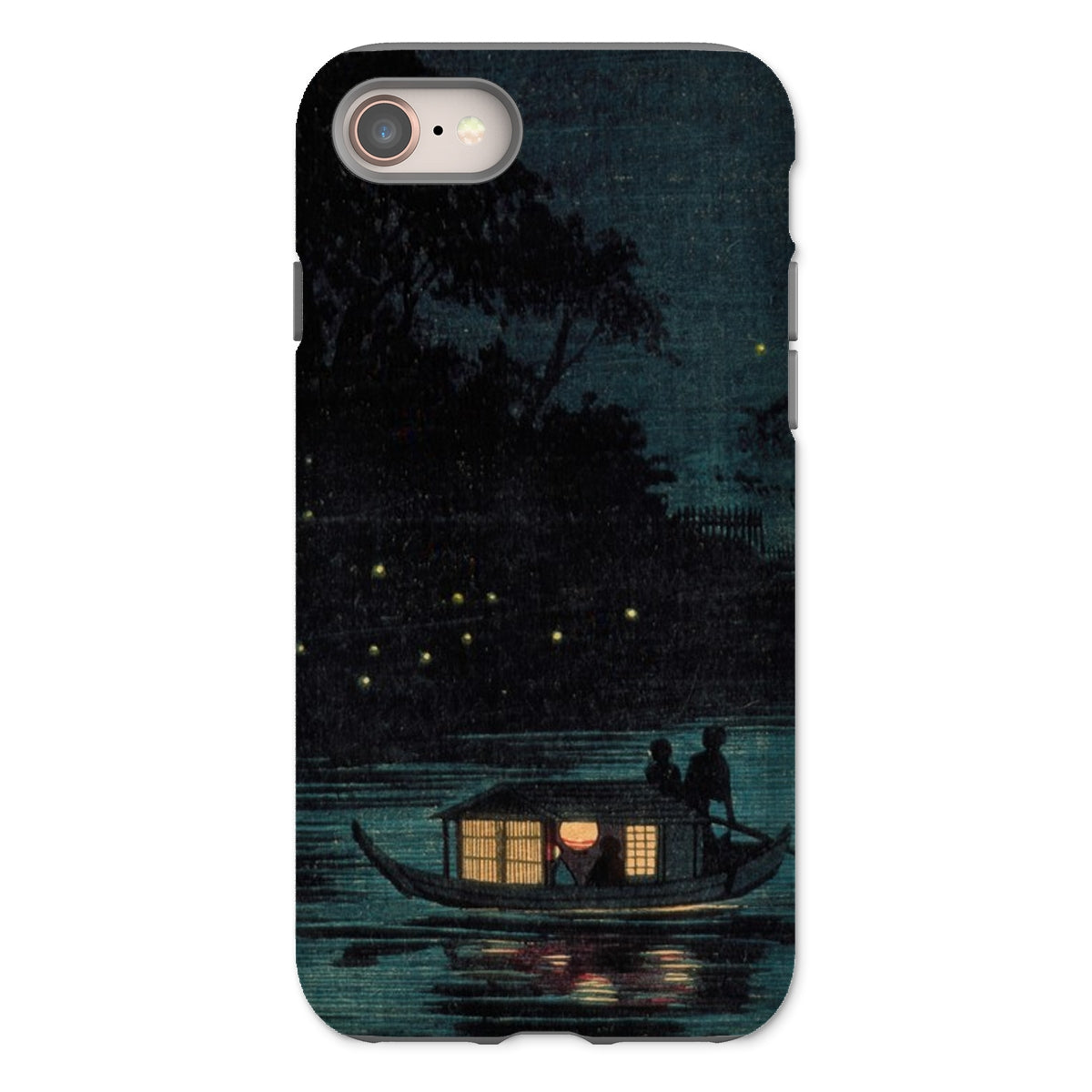 Fireflies at Ochanomizu Kobayashi Kiyochika Iphone Case, 8 / Matte, Phone Case Traditional Japanese Boat Lantern House Dark