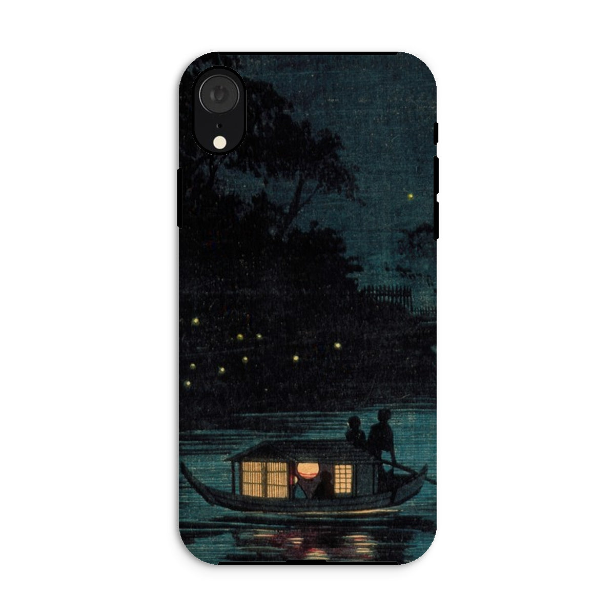 Fireflies at Ochanomizu Kobayashi Kiyochika Iphone Case, Xr / Matte, Phone Case Artwork Boat Windows Dark Waters Night