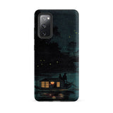 Fireflies at Ochanomizu - Kobayashi Kiyochika Samsung Case, Galaxy S20 Fe / Matte, Black Smartphone Case Dark Artistic Depiction Boat Two