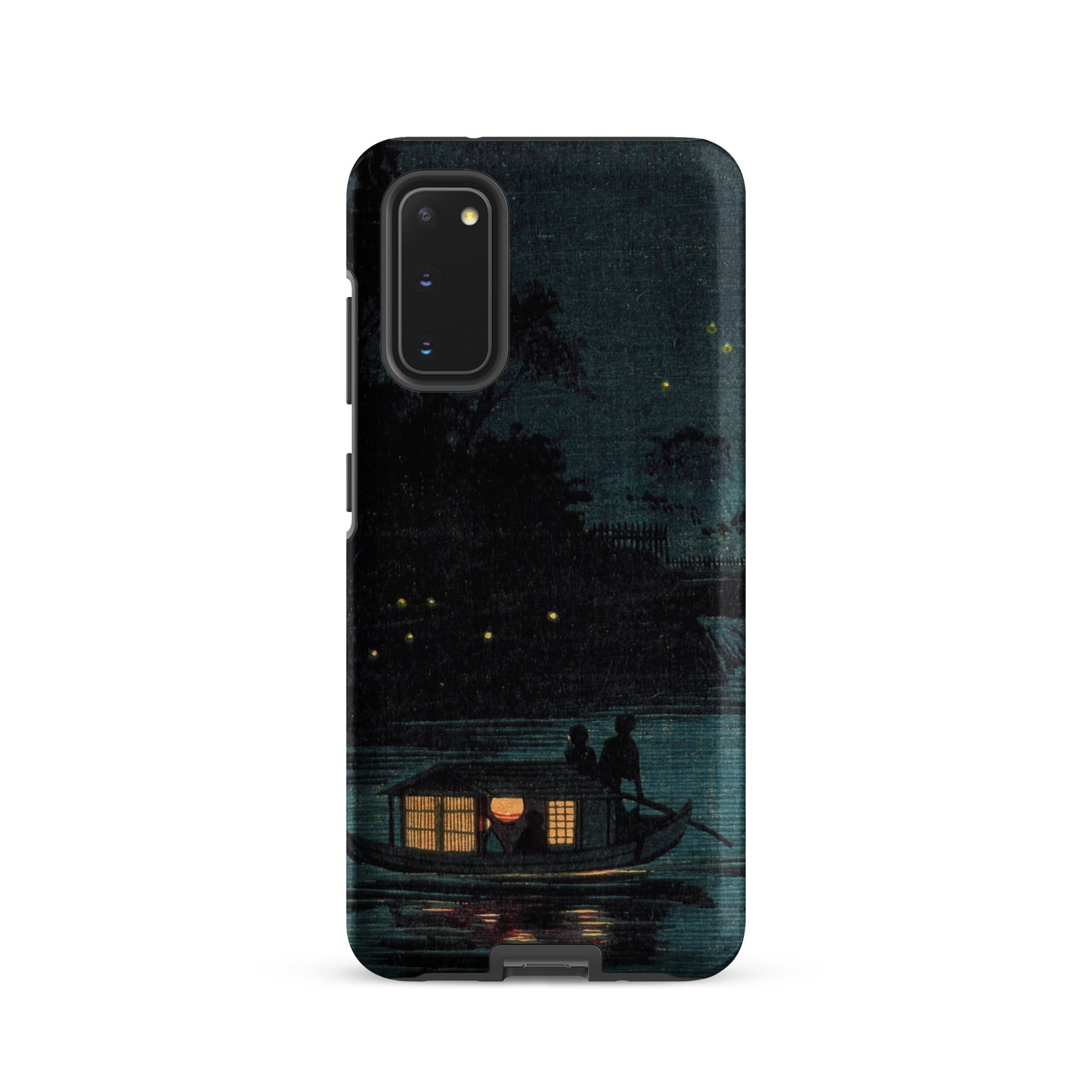 Fireflies at Ochanomizu Kobayashi Kiyochika Samsung Case, Galaxy S20 / Matte, Smartphone Case Serene Night Scene House Like Boat Water