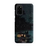 Fireflies at Ochanomizu - Kobayashi Kiyochika Samsung Case, Galaxy S20 Plus / Matte, Dark Phone Case Serene Night Landscape Illustration