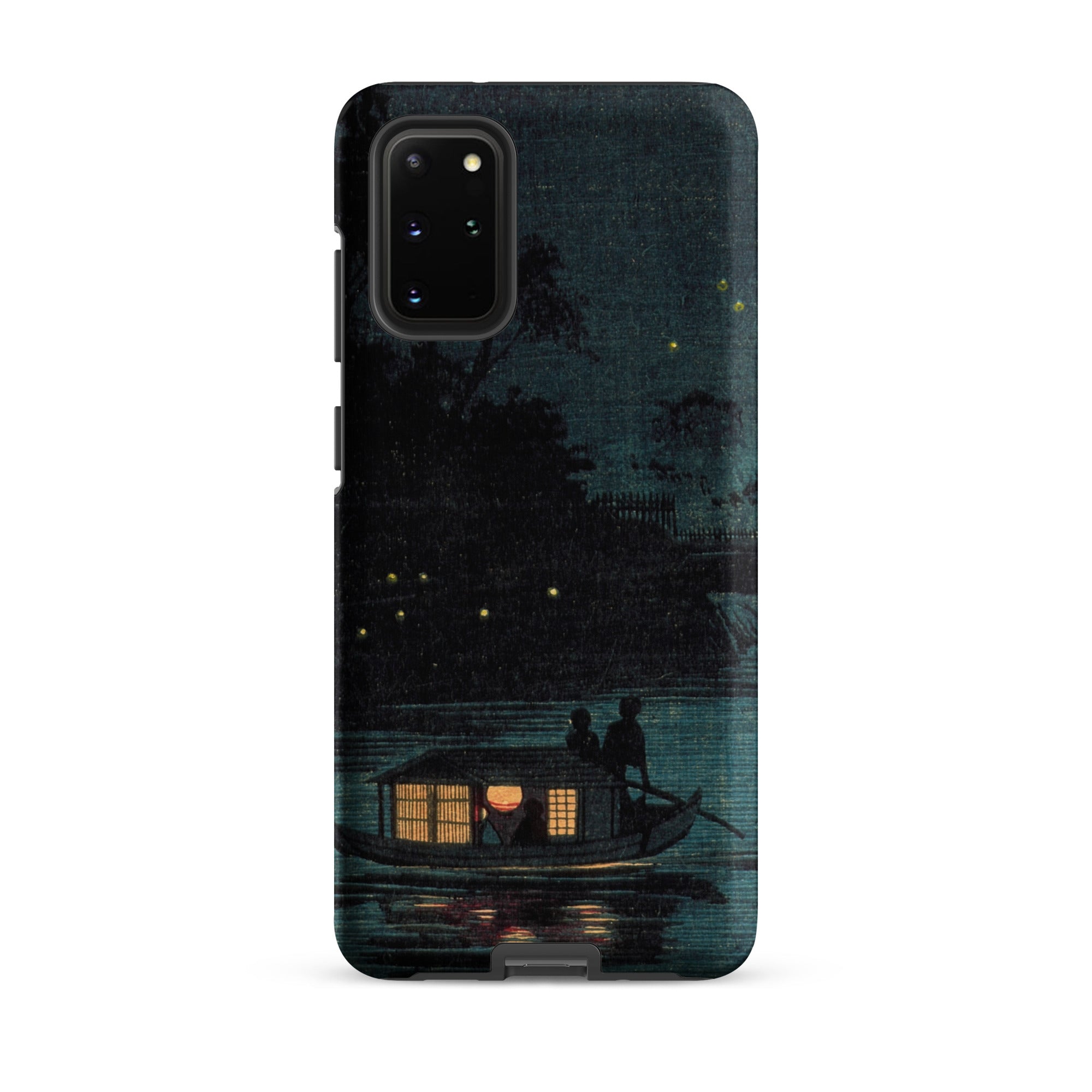 Fireflies at Ochanomizu Kobayashi Kiyochika Samsung Case, Galaxy S20 Plus / Matte, Dark Phone Case Serene Night Landscape Illustration