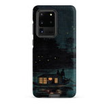 Fireflies at Ochanomizu - Kobayashi Kiyochika Samsung Case, Galaxy S20 Ultra / Matte, Black Smartphone Case Dark Blue Green Painting Boat