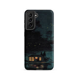 Fireflies at Ochanomizu - Kobayashi Kiyochika Samsung Case, Galaxy S21 / Matte, Smartphone Case Serene Night Scene Boat Water