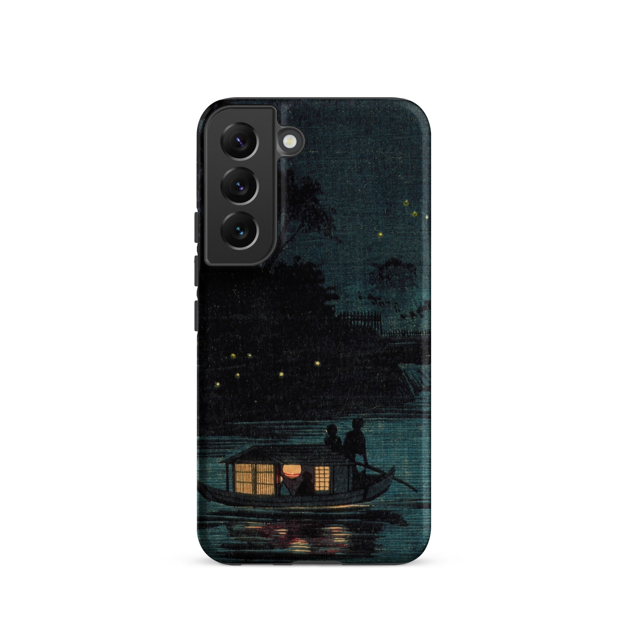 Fireflies at Ochanomizu Kobayashi Kiyochika Samsung Case, Galaxy S22 / Matte, Smartphone Case Night Scene Boat Water