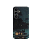 Fireflies at Ochanomizu Kobayashi Kiyochika Samsung Case, Galaxy S24 / Matte, Dark Blue Smartphone Case Starry Night River Scene