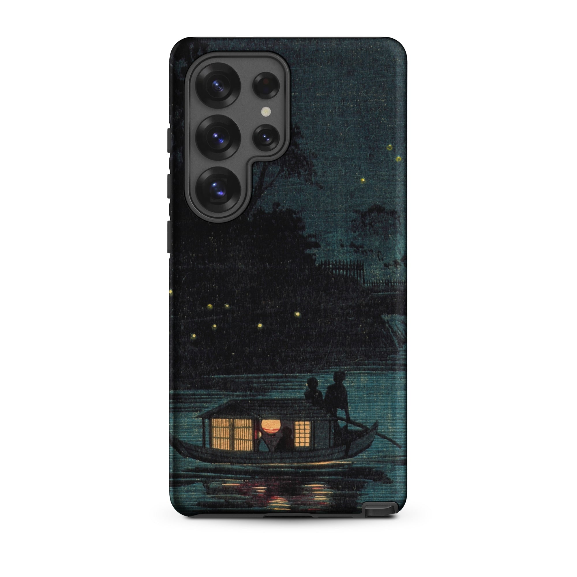 Fireflies at Ochanomizu Kobayashi Kiyochika Samsung Case, Galaxy S25 Ultra / Matte, Phone Case Nighttime River Scene Boat Fireflies