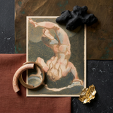 The First Book of Urizen - William Blake Art Print / Canvas Beige Marble Bangle Gold-toned Metal Accent Single Male Body, Legs Thrust
